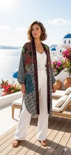 Anthro Sisel  Edelbo upcycled silk saris long kimono jacket boho one size bnwot