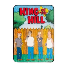 King Of The Hill Group Logo Scene Flannel Throw Blanket | 45 x 60 Inches