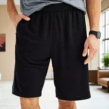 NEW Mens Tek Gear 10.5" Basketball Shorts Black w/ White Stripe Size L