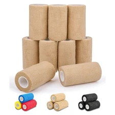 9 Pack 4 Inch x 5 Yards,Self Adhesive Bandage Wrap Elastic,Cohesive Bandage Wrap