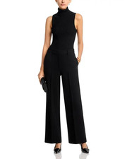 ELIE TAHARI BLACK SADDY INVERTED PLEAT JERSEY PANTS SIZE 8 275