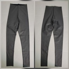 Commando Faux Leather Leggings Womens SZ M Gray High Rise Pull On
