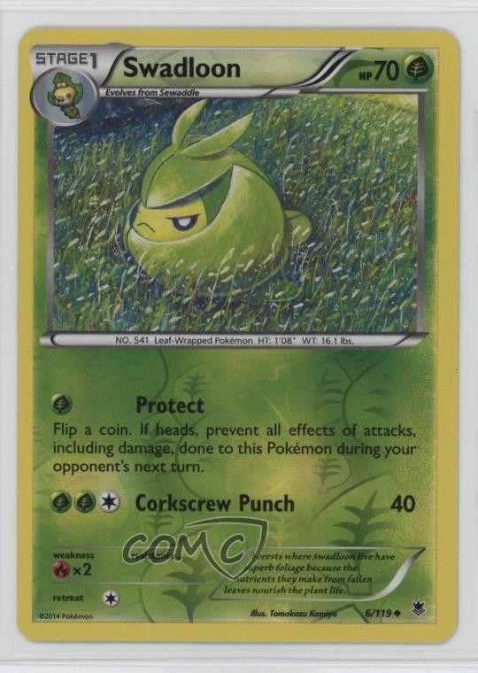 Swadloon Reverse Foil Pokemon XY Phantom Forces #6