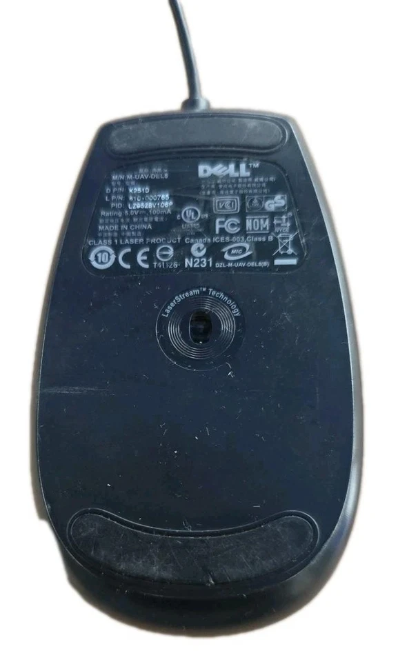 Dell M-UAV-DEL8 USB 6-Button Wired Scroll Wheel Laser Mouse - Grey Black K251D - Image 2 of 4