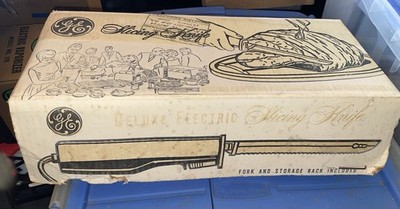 Vintage General Electric GE Slicing Knife EK2 with Fork/Box (Tested)