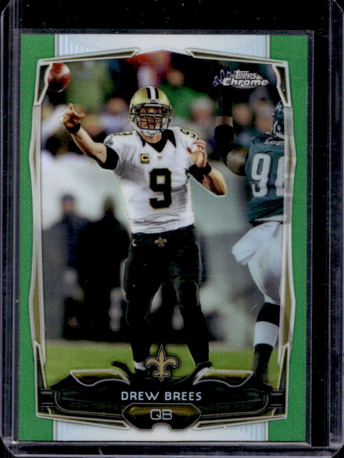 2014 Topps Chrome Drew Brees Green Refractor #17 Saints
