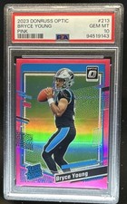 2023 Panini Donruss Optic Bryce Young Pink Prizm RC Rated Rookie #213 PSA 10