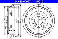 Bremstrommel FüR Audi Seat Skoda Vw Hinten - 24.0220-0037.1