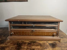 Antique Belding's Silk Advertising 3 Drawer General Store Counter Spool Cabinet