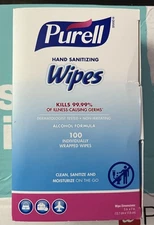 40 Purell Hand Sanitizing Wipes Individually Wrapped 5” X 7” New, Open Box