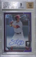 2015 Bowman Draft Chrome Pick Purple Refractor Scott Kingery BGS 9 MINT Auto a2k