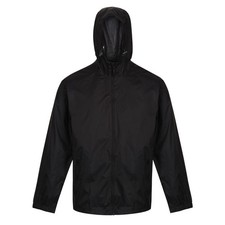Regatta Pro Packaway black men's waterproof hooded jacket #TRW248