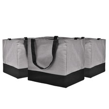 3 Pack Canvas Reusable Grocery Bags Heavy Duty, 8.3 gal Foldable Large Tote Bag
