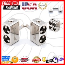 Dual 1/0 AWG to 4 Gauge Offset Amp Input Reducers Pair