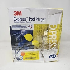 3M E-A-R Express Pod Plugs corded, Blue Grips 100 Pack New Earplugs