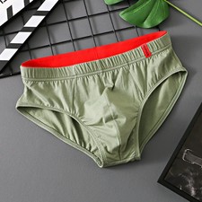 Cotton Briefs Solid Breathable Mid Rise Soft Comfortable Men's Underwear