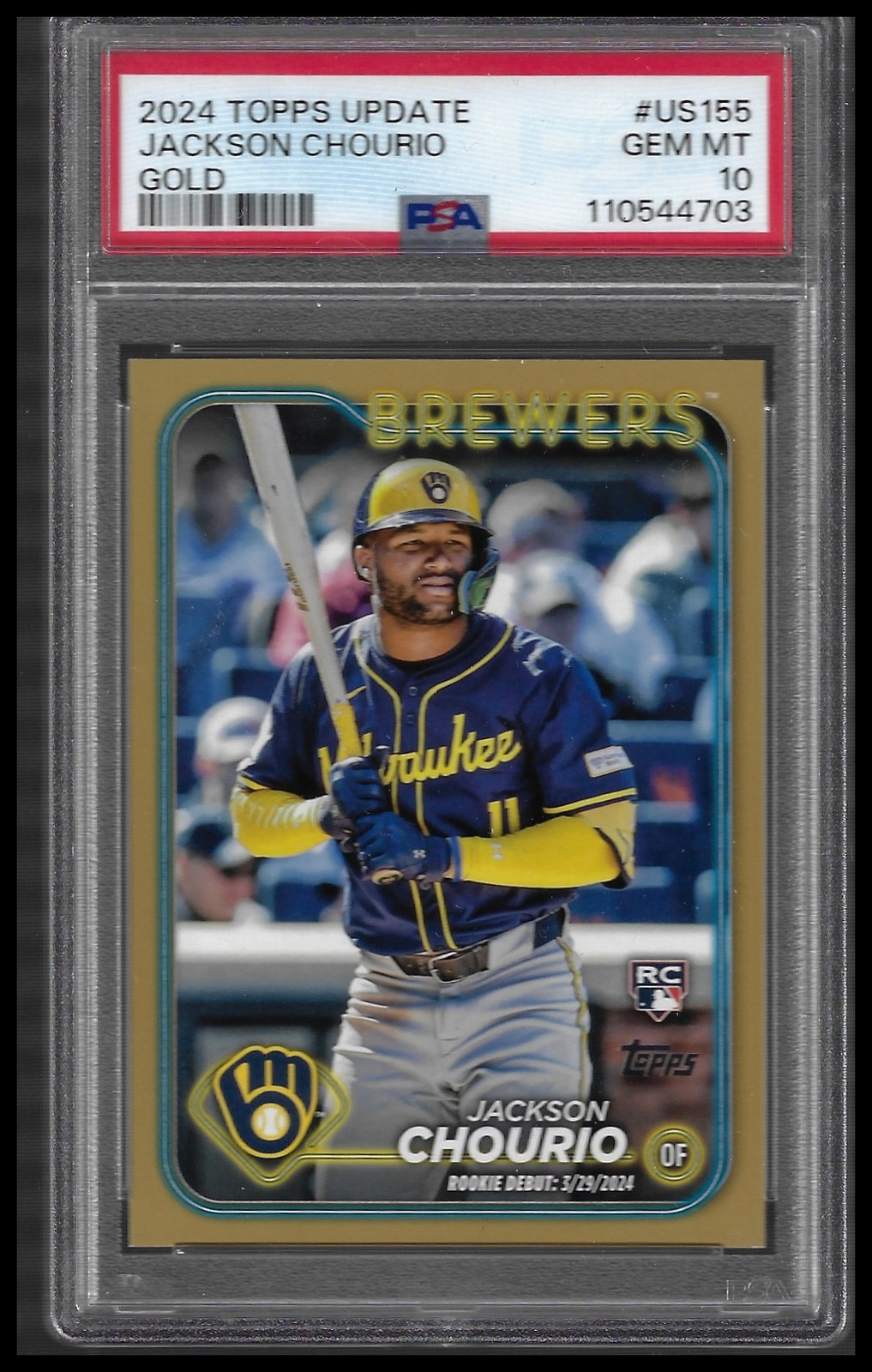 2024 Topps Update #US155 Jackson Chourio Gold PSA 10 #/2024
