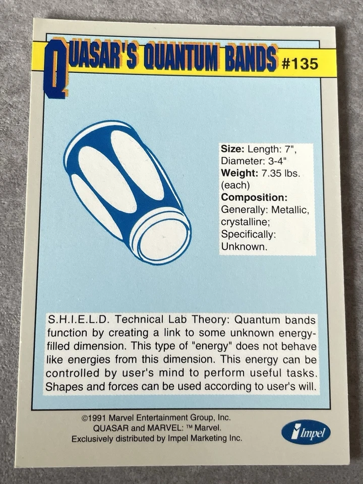 Sammelkarte / Trading Card MARVEL 1991 Weapons #135 - Bild 2 von 2