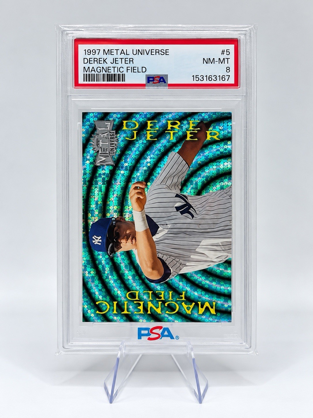 1997 Skybox Metal Universe - Magnetic Field Derek Jeter #5 PSA 8
