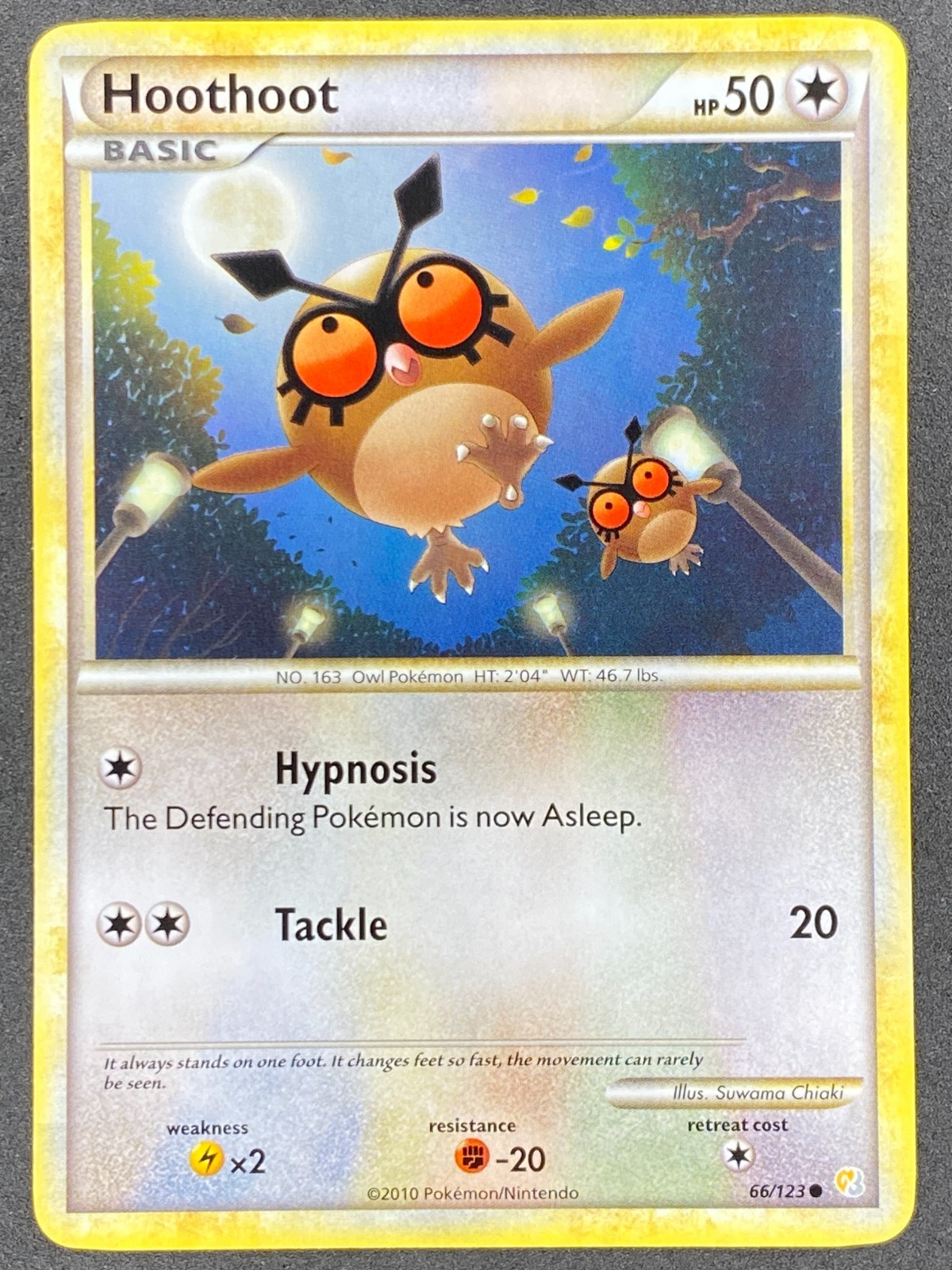 Pokémon Hoothoot 66/123 HS HeartGold & SoulSilver NM