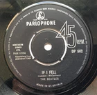 THE BEATLES "IF I FELL" RARE 1964 UK EXPORT COPY 1  STAMPS  SUPERB VINYL & AUDIO