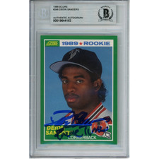 Deion Sanders Signed 1989 Score #246 Primetime Slab Trading Card Beckett 53337