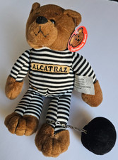 ALCATRAZ, "REJECT TO CUTE." TEDDY BEAR SOUVENIR BALL'N'CHAIN PRISONER BEAR