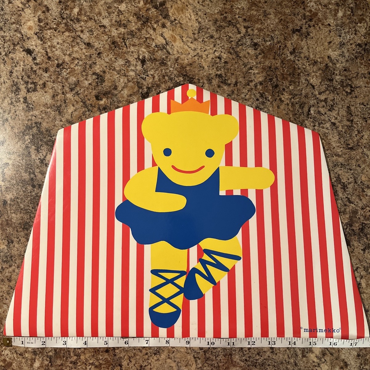 RARE Vinyl MARIMEKKO Table 4 PLACEMATS VINTAGE Kids Bear Ballerina