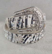 Blazin Roxx Belt Rhinestone Bling Studded Western Starburst Concho Y2K Size L