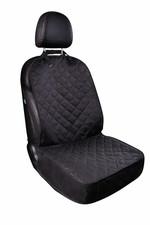 Fits SsangYong Sports Pick-up - Quilted Seat Cover Driver Passenger Car Black