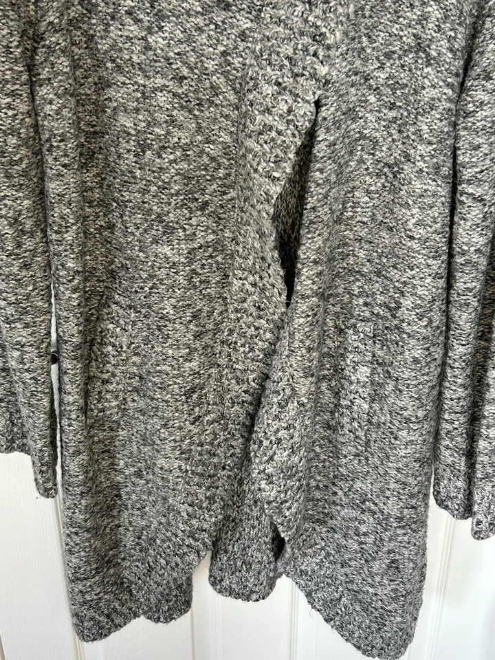 Grey Marl Wool Blend Cardigan with Asymmetrical Button Closure by Wallis size XL - Image 2 of 4