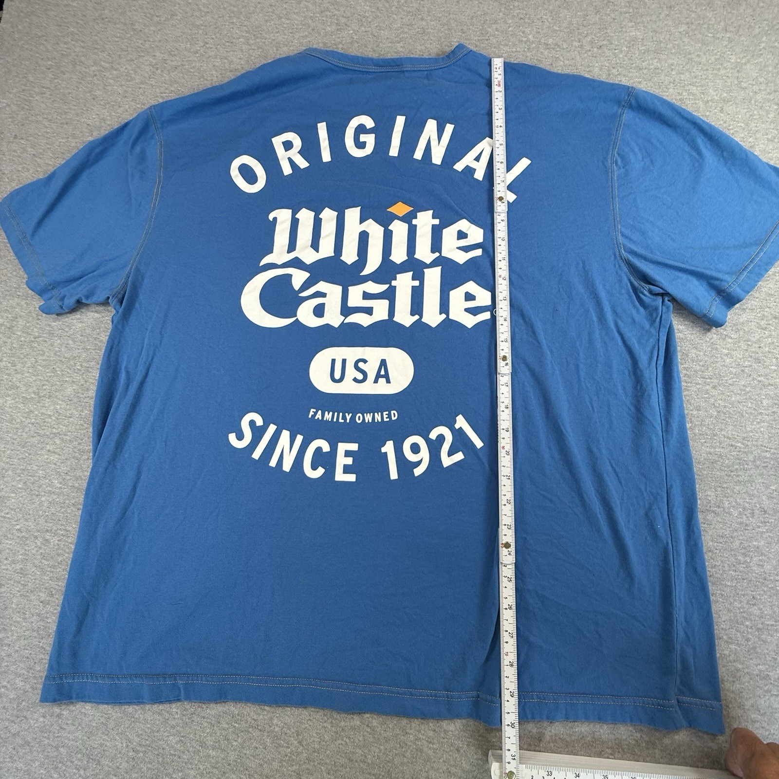 White Castle Hamburger est. 1921 Logo Men's Blue Sliders Crew T-Shirt Men's 3XL thumbnail 7