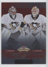 2013-14 Fleer Showcase Red Glow 3/27 Jeff Zatkoff Eric Hartzell #135 av1