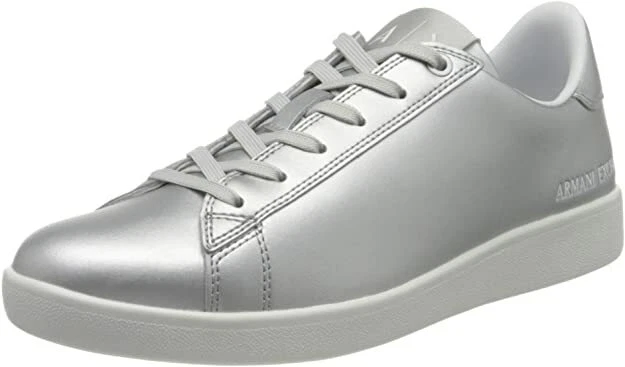 A X ARMANI EXCHANGE Women s Solid Color Action Leather Lace Up Sneaker 5 M