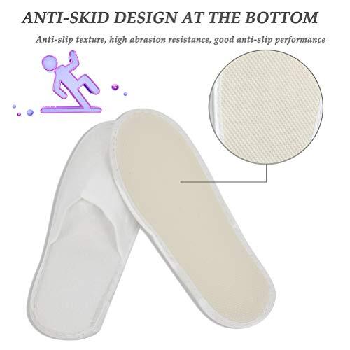 SAOLA Soffici ciabatte spa punta chiusa bianche hotel ospiti 4 mm suola canapa pressata confezione multipla