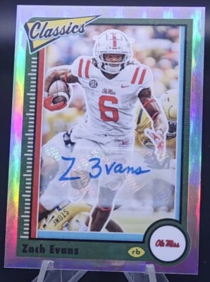 2023 Chronicles Draft ZACH EVANS RC CLASSICS SILVER PRIZM AUTO ROOKIE # d 79/99