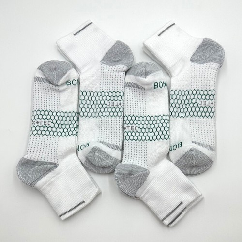 4 pairs Bombas Men's Golf Hex Tec Quarter Socks Size Med