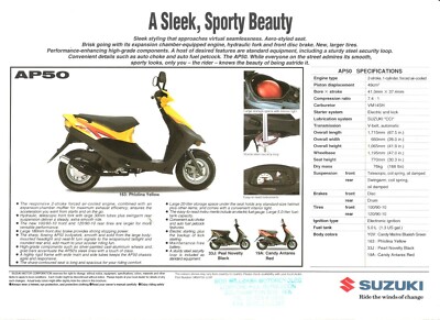 Suzuki AP50 GB Sales Brochure 50cc Scooter Moped