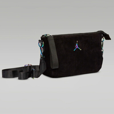 Nike Air Jordan Corduroy Crossbody Bag GS Kids 'Black' FV5752-010 UK - Main Image