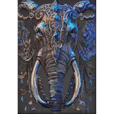 Bead Embroidery Kit DIY Elephant Bead needlepoint Beadwork Beading Abris Art