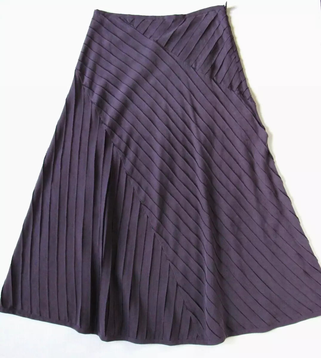 Long Two-tone Pleated Skirt Purple-dark Orange Mat Fashion - Women | Place  des Tendances