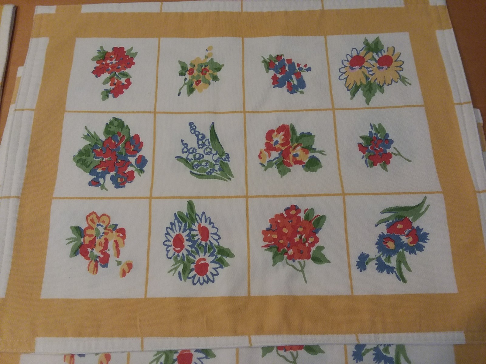 Lot (12) XOCHI Trellis Floral Daffodil Placemats Cloth Napkin Table Linens Y6 for sale online eBay