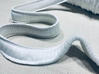 Baumwollbürste Fransen 30 mm breit Quasten Textil Kissenborte - Weiß #1