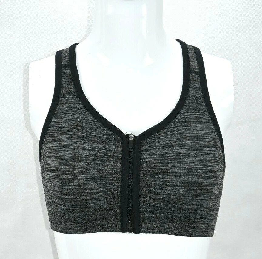 Jockey front zip sports bra size small RN 50369 polyester nylon
