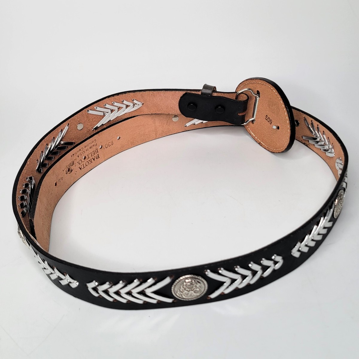 Understated leather Dakota belt new with tags- medium Tony Lama Dakota Black Embossed Western Belt | Pinto Ranch main image 3