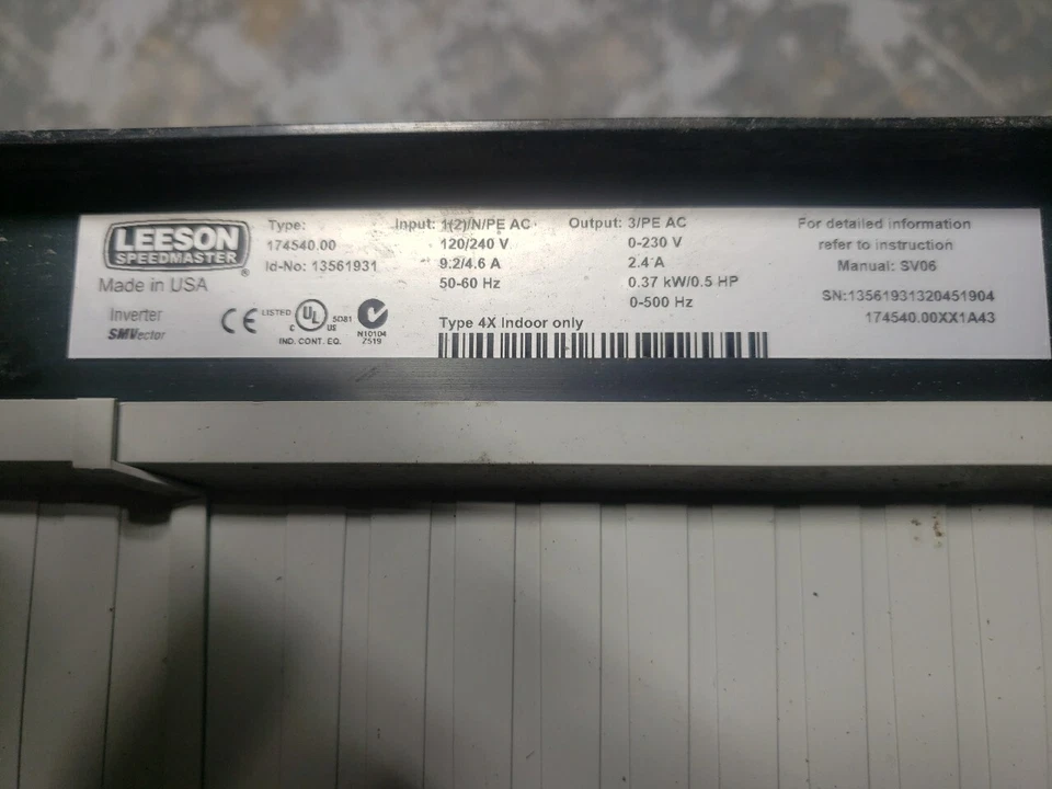 Leeson Flux Vector SM4  174540.00 Input 120-240v 9.2/4.6A Output 0-230v 2.4A - Image 3 of 3