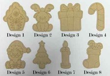 Wooden Christmas Pendant MDF Craft Shape Laser Cut Embellishment Decoration Gift