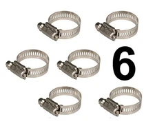 HOSE CLAMP STEEL 6 PACK FITS BEER LINES GAS LINES 1/4" 3/16" 1/2" 5/8" CAL-HAWK