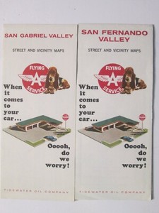 Flying A Maps of San Gabriel Valley 1965 & San Fernando Valley 1965