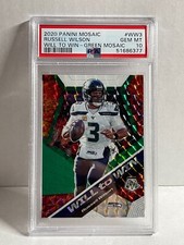 2020 PANINI MOSAIC GREEN PRIZM WILL WIN RUSSELL WILSON SEAHAWKS BRONCOS PSA 10